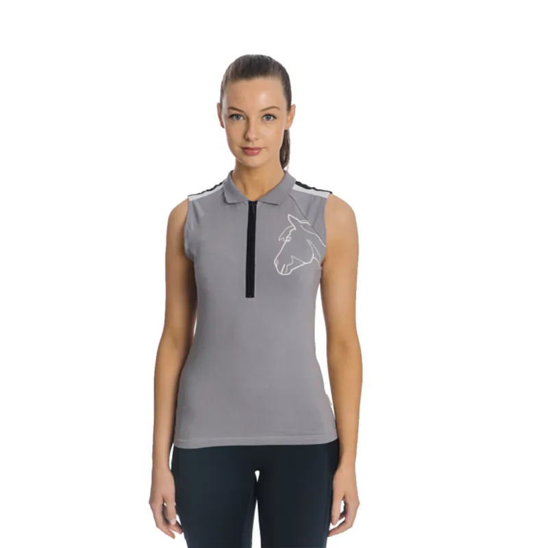 Horseware Sporty Flamboro Sleeveless Polo Shirt - Light Grey